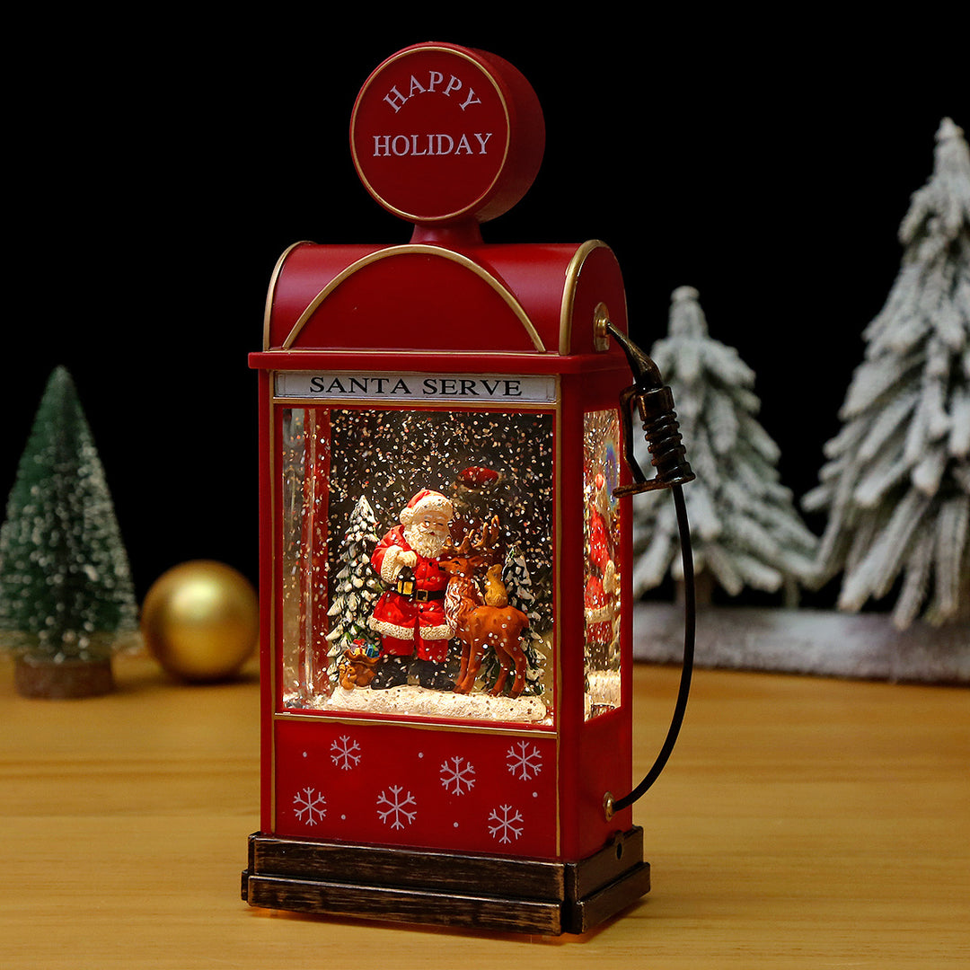 Nostalgic Christmas lantern with moving snowman scene Kalsten