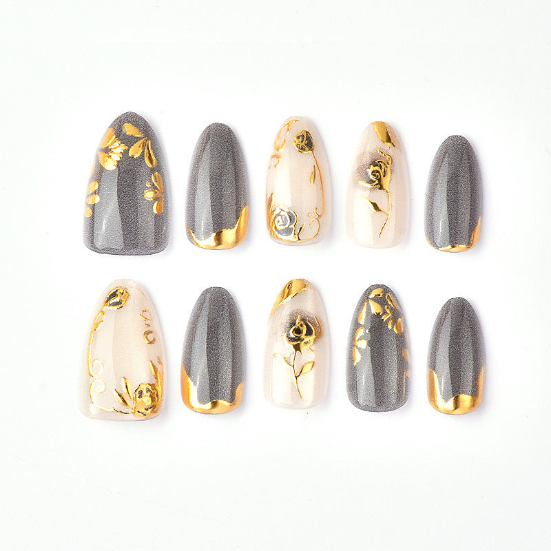 Artificial nails with elegant rose designs Kalsten
