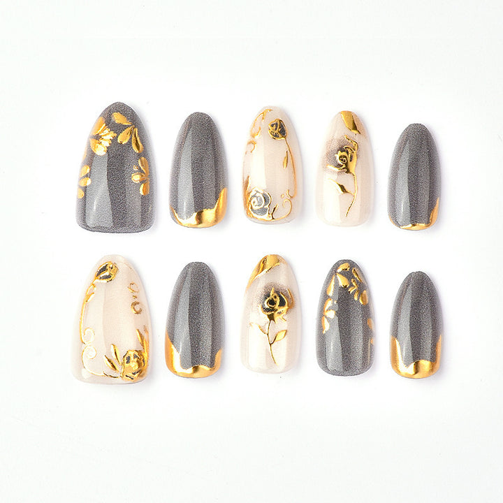 Artificial nails with elegant rose designs Kalsten