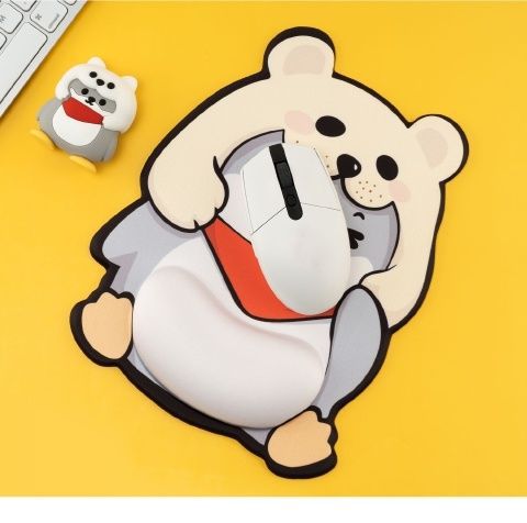 Cartoon Bear-Shaped Mouse Pad