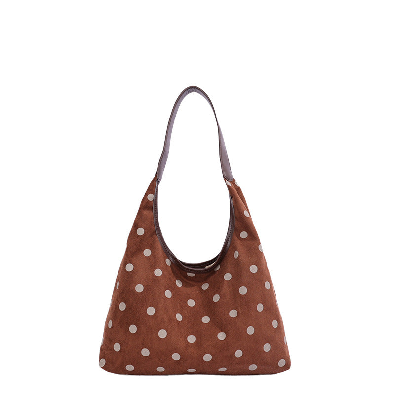 Polka Dot Suede Shopping Tote