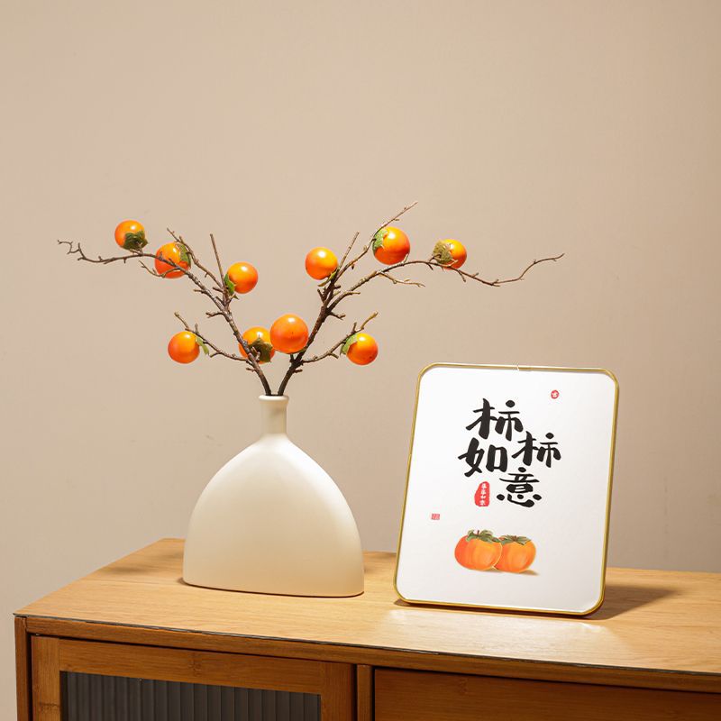 Artificial Persimmon Fruit Branch Vase