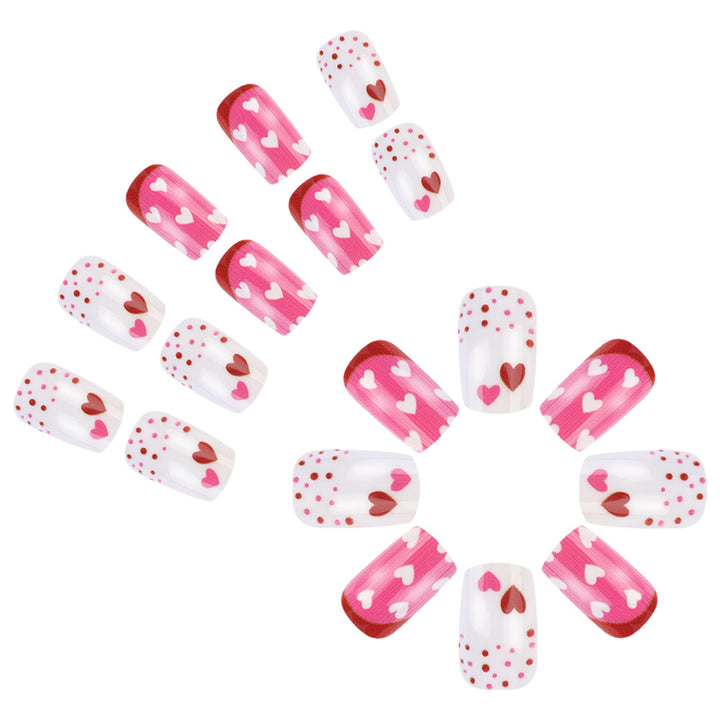 Heart Patterned Press-On Nail Art Kalsten
