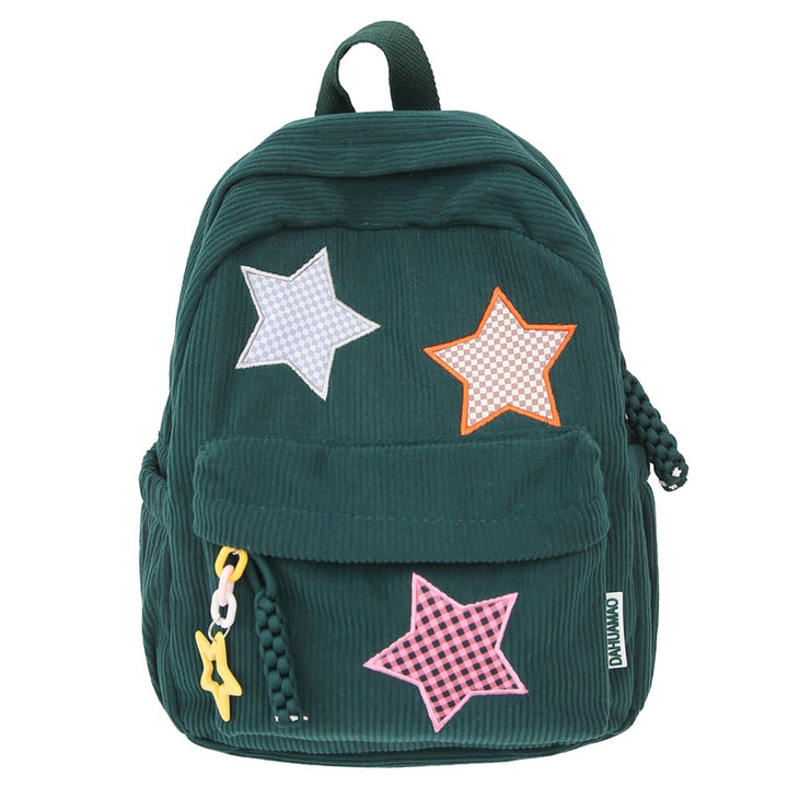 Corduroy Star-Embellished Backpack