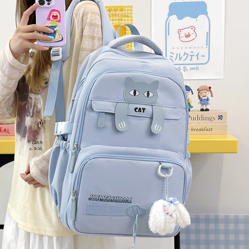 Playful Cat-Themed School Backpack Kalsten