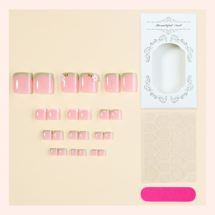 Nail art set with delicate flower designs and glossy finish Kalsten