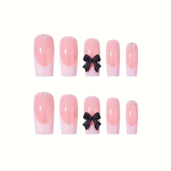 Stylish artificial nails with bow details Kalsten