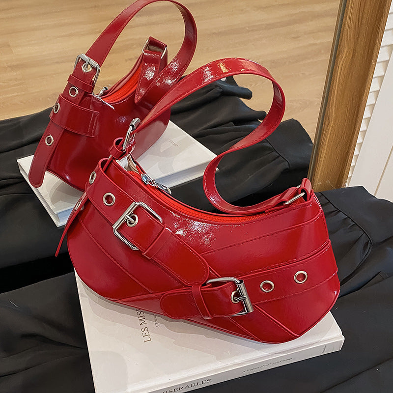 Stylish Patent Leather Shoulder Bag Kalsten