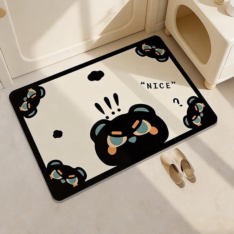 Playful Cow-Themed Bathroom Mat Kalsten
