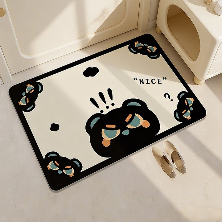 Playful Cow-Themed Bathroom Mat Kalsten