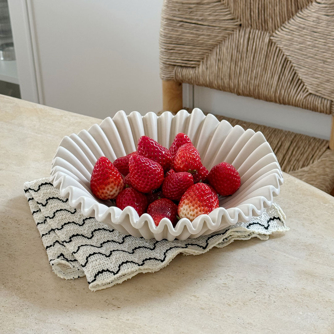 Decorative Fluted Serving Bowl for Home Decor