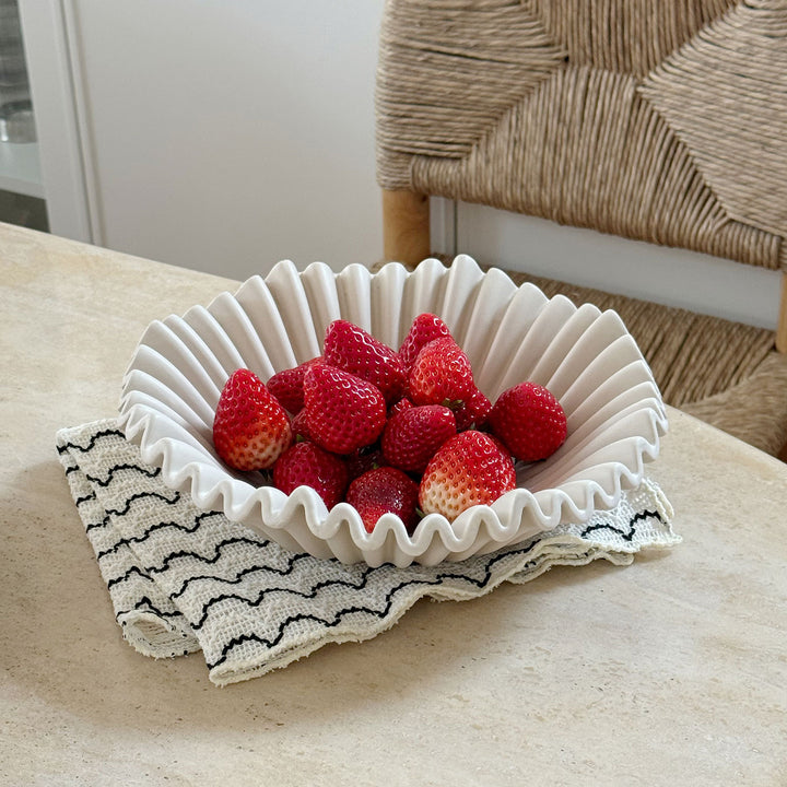 Decorative Fluted Serving Bowl for Home Decor