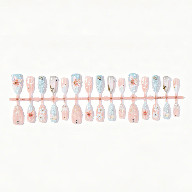 Artistic Ocean-Themed Press-On Nail Set kalsten