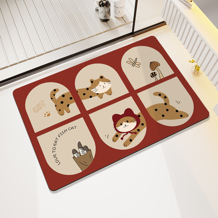 Decorative Floral Print Bath Mat Kalsten