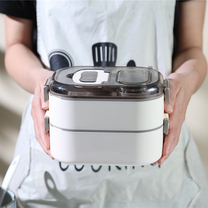 Multi-Compartment Food Storage Container with Secure Locking Lid