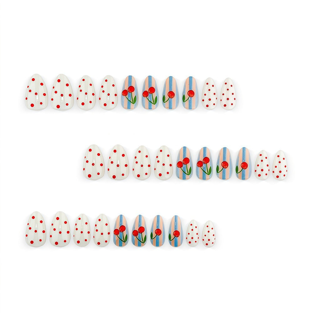 Creative art nails with cherry design Kalsten