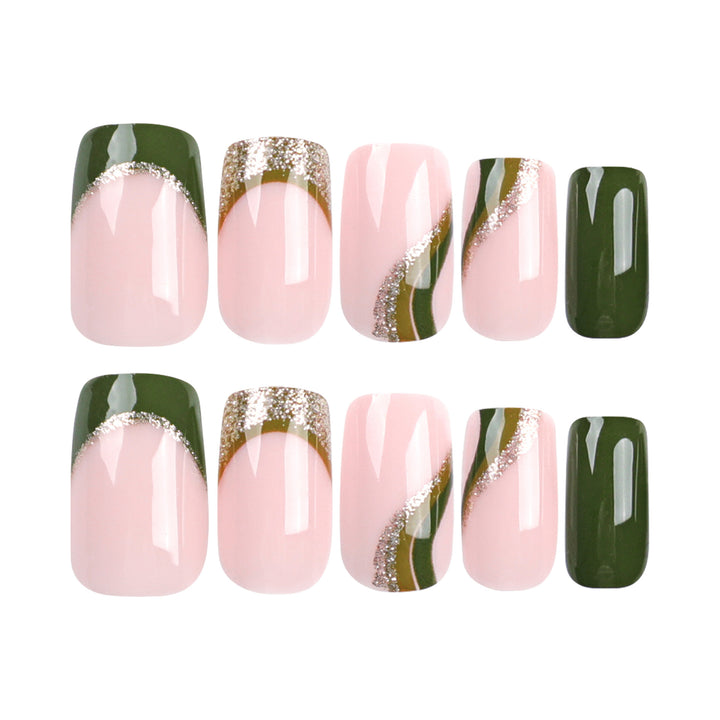 Artful nail extensions with golden accents and elegant design Kalsten