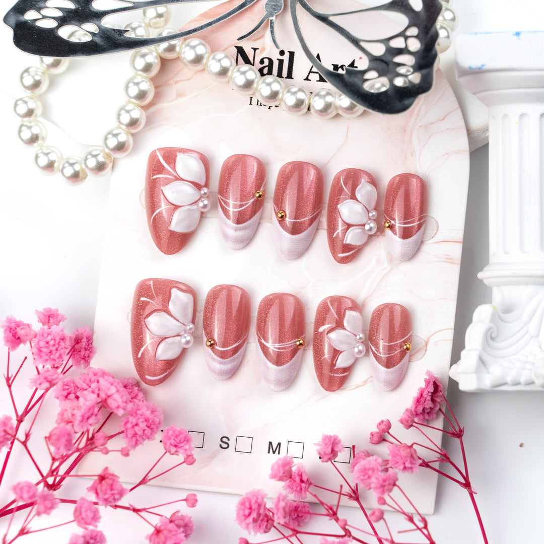 Artistic Floral Design Press-On Nail Art Set Kalsten 1790636525