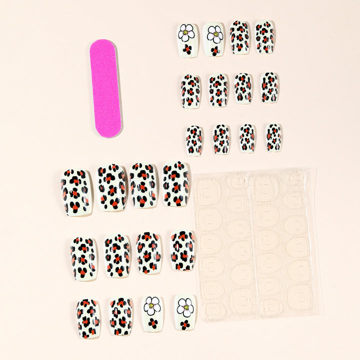 Stylish Leopard Print Acrylic Nail Art Extensions Kalsten