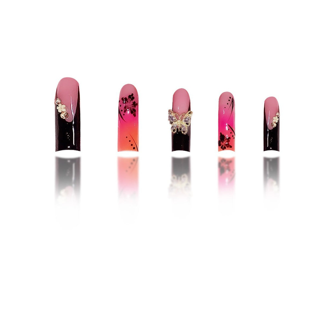 Premium 3D Floral Press-On Nail Art Kalsten