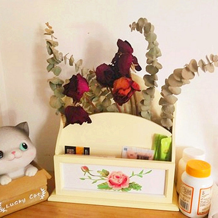 Decorative Wooden Flowers Organizer