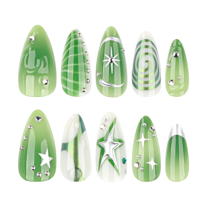 Artificial nails with modern geometric designs Kalsten