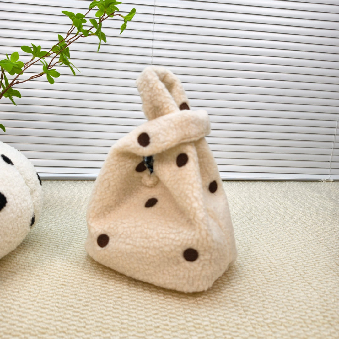 Compact Fuzzy Polka Dot Sling Bag Kalsten