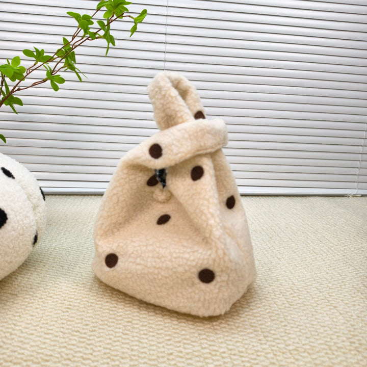 Compact Fuzzy Polka Dot Sling Bag Kalsten
