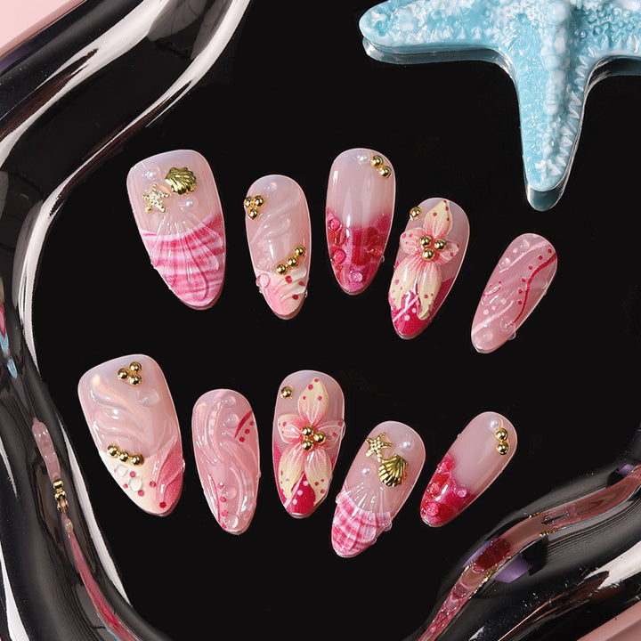 Shell-Inspired Decorative Press-On Nails Kalsten