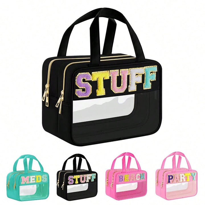 Transparent cosmetic organizer bag with double zipper Kalsten