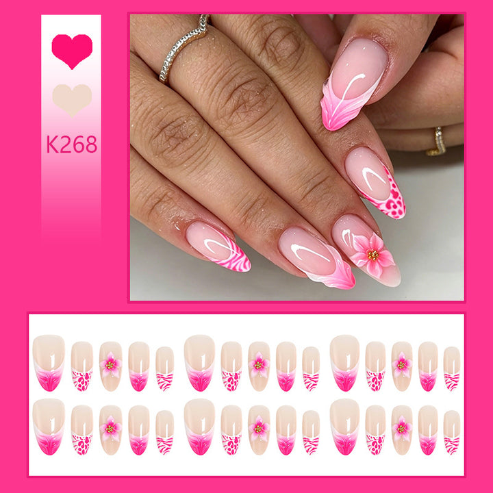 Nail Art Set with Floral Design and Glitter Details Kalsten