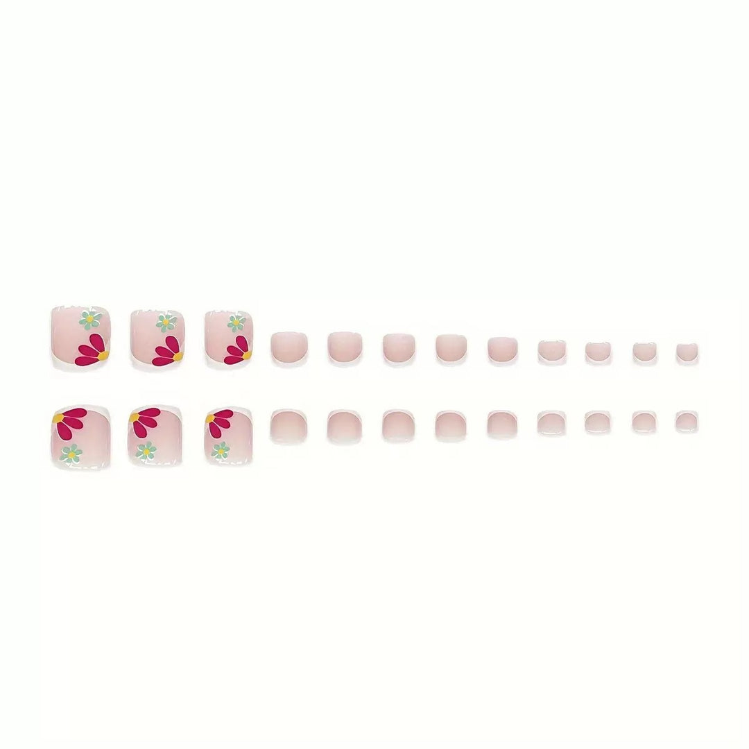 Nail art set with glowing flower motifs and glitter accents Kalsten