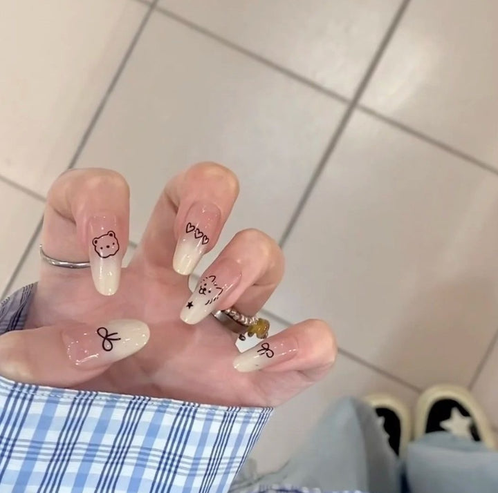 Artistic Cat and Dog Themed Nail Art Extensions Kalsten