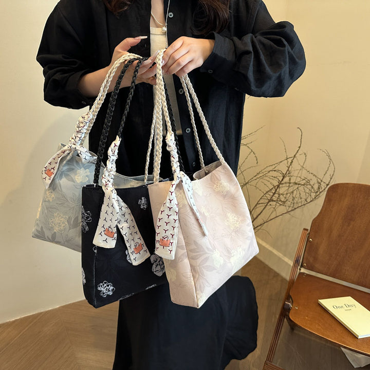 Floral Patterned Shoulder Tote Bag Kalsten