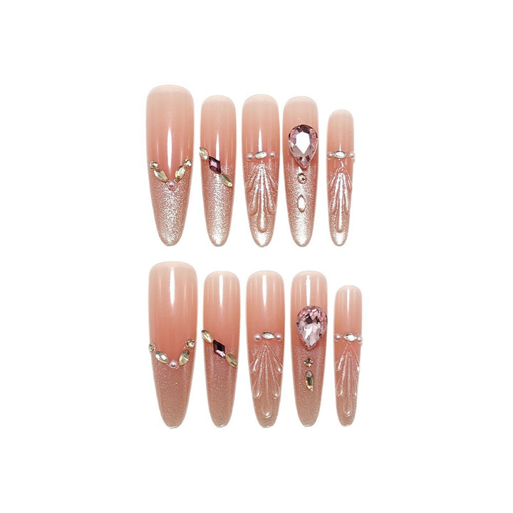 Acrylic nails with glamorous crystal design Kalsten
