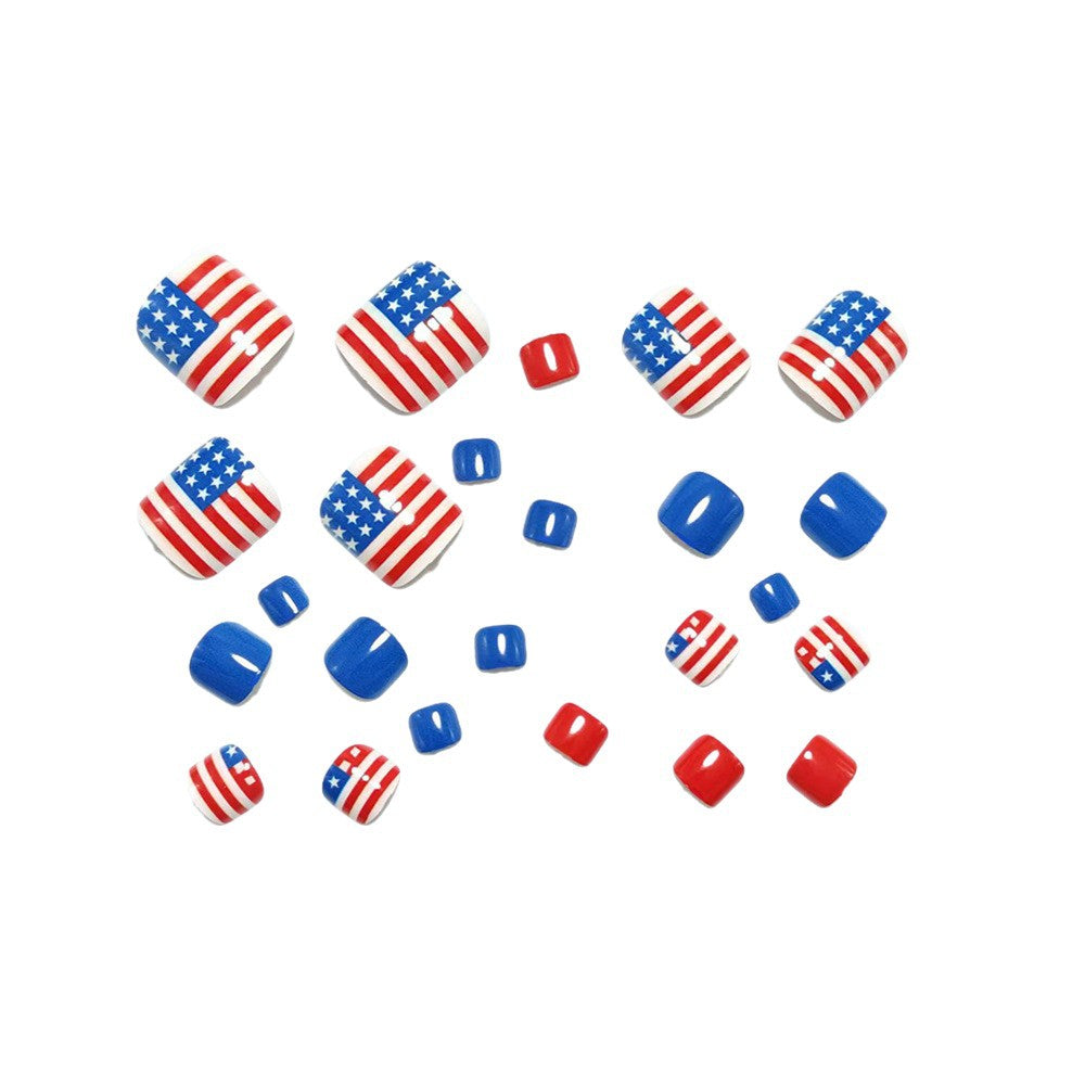 Patriotic style artificial nails with flag motifs Kalsten