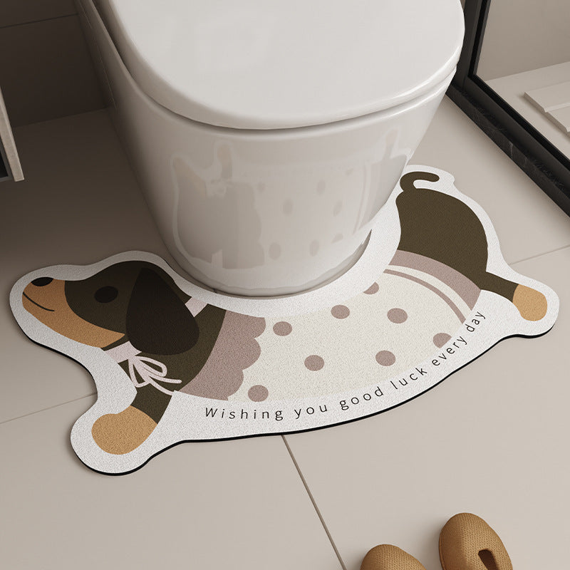Cute Cartoon Dog-Shaped Bath Mat