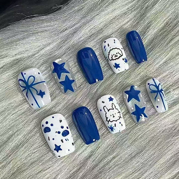 Whimsical Bear-Themed Press-On Nail Art Kit Kalsten