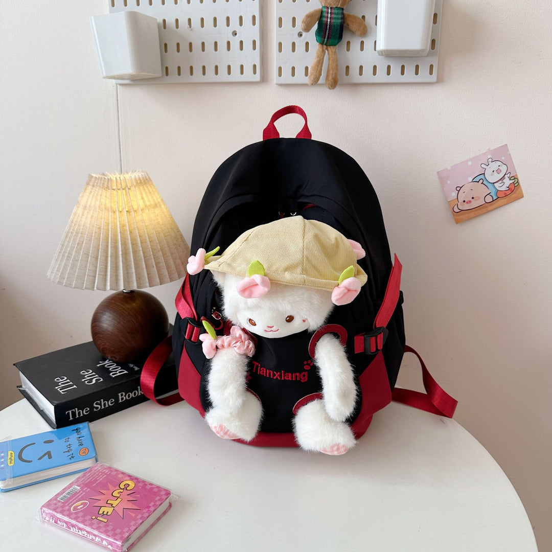 Backpack with Cute Plush Design and Practical Compartments Kalsten
