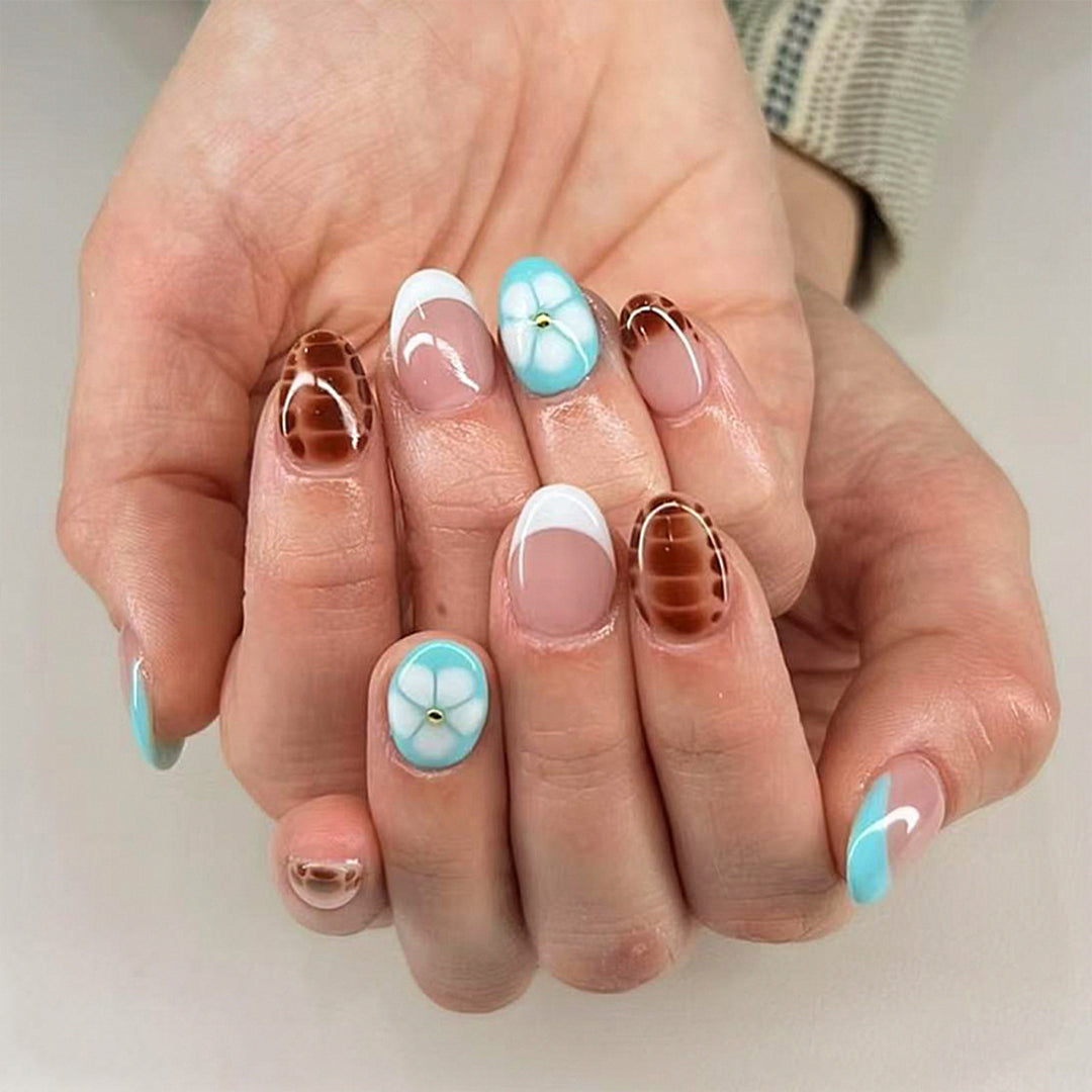Artistic Floral Acrylic Press-On Nail Set Kalsten