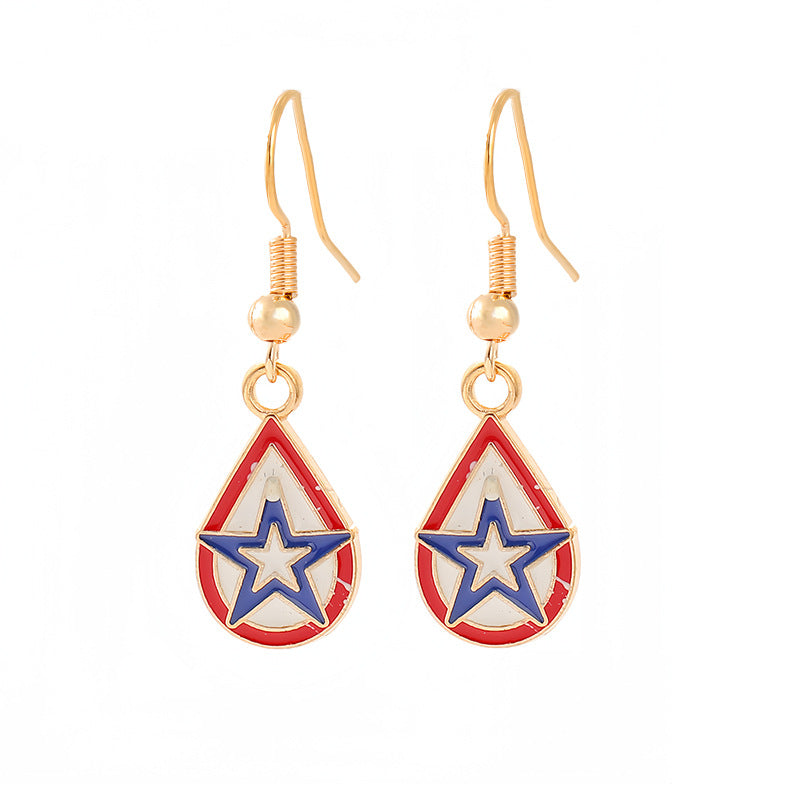 Women nan enamel horseshoe earrings with star motif and fishhook closure Kalsten