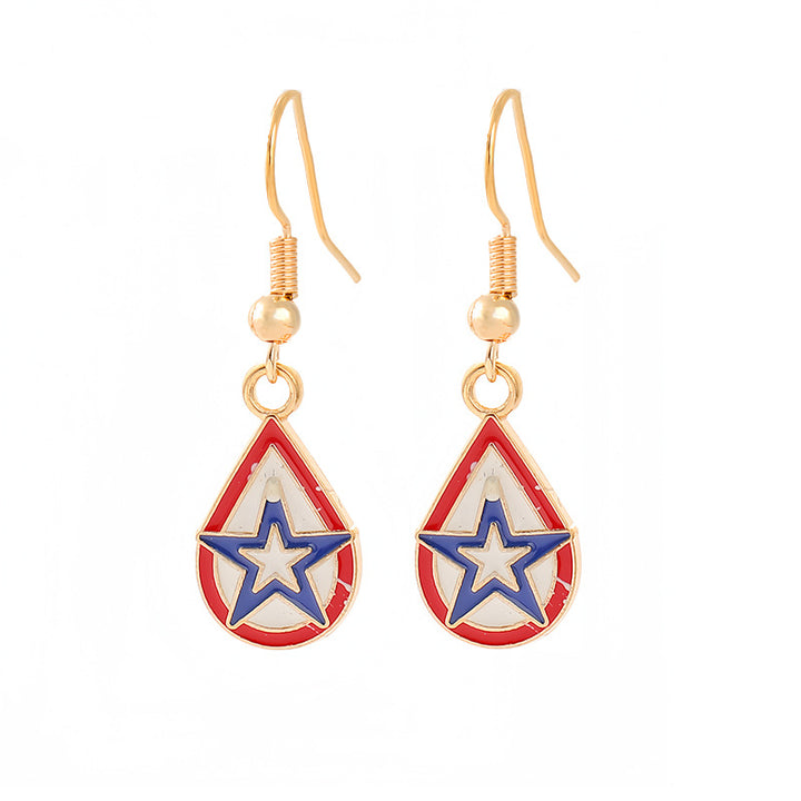 Women nan enamel horseshoe earrings with star motif and fishhook closure Kalsten