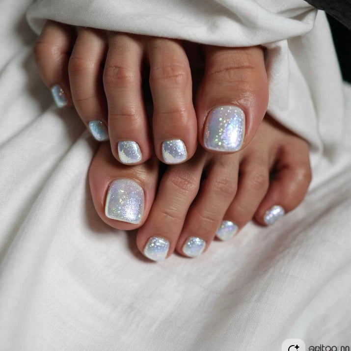 Premium Glittering Pedicure Press-On Nail Set Kalsten