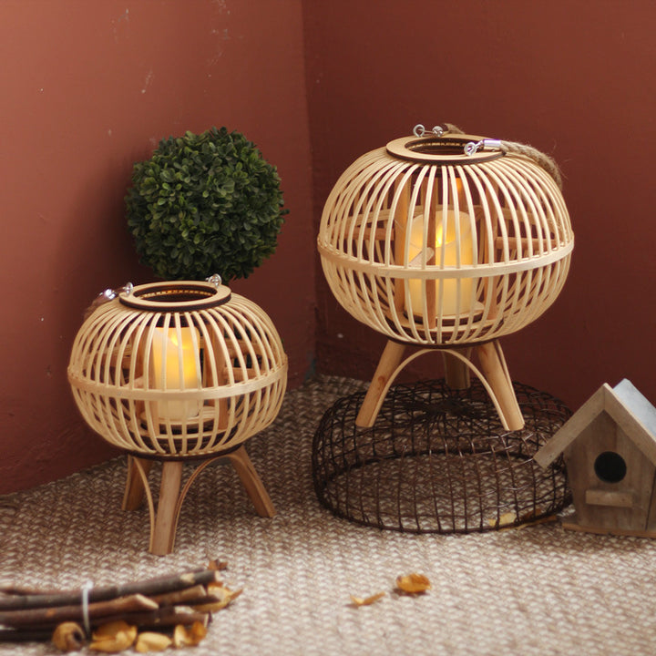 Stylish hanging lamp made of natural material Kalsten