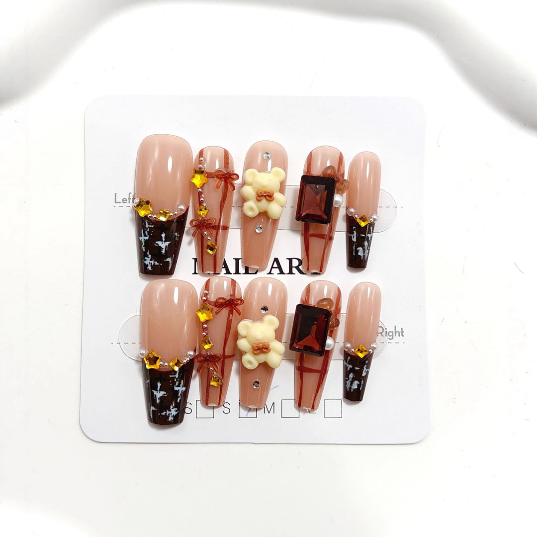 Artificial nails with decorative 3D embellishments Kalsten