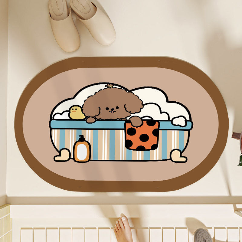 Plush Cartoon-Themed Area Mat