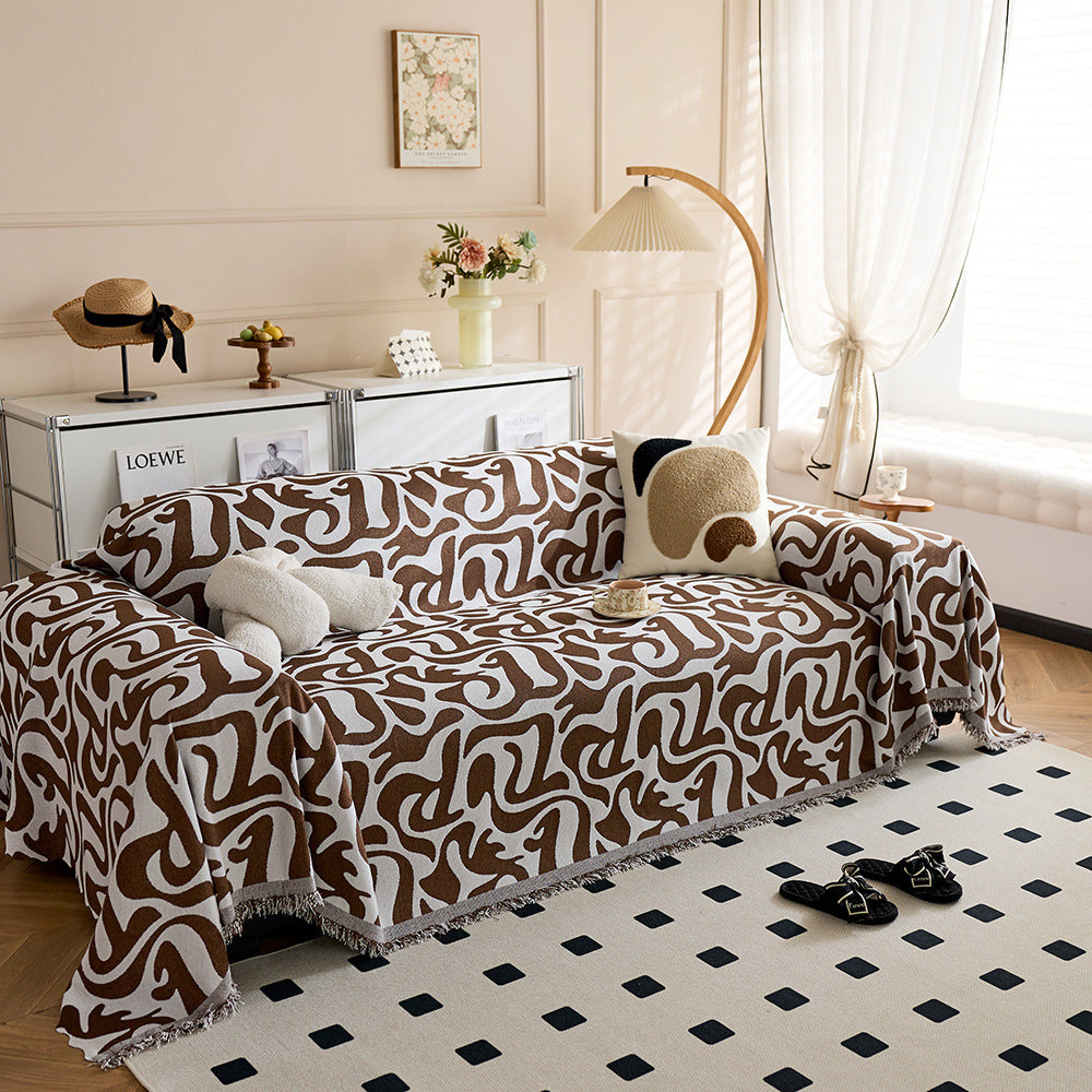 Cozy Abstract Patterned Sofa Throw Blanket