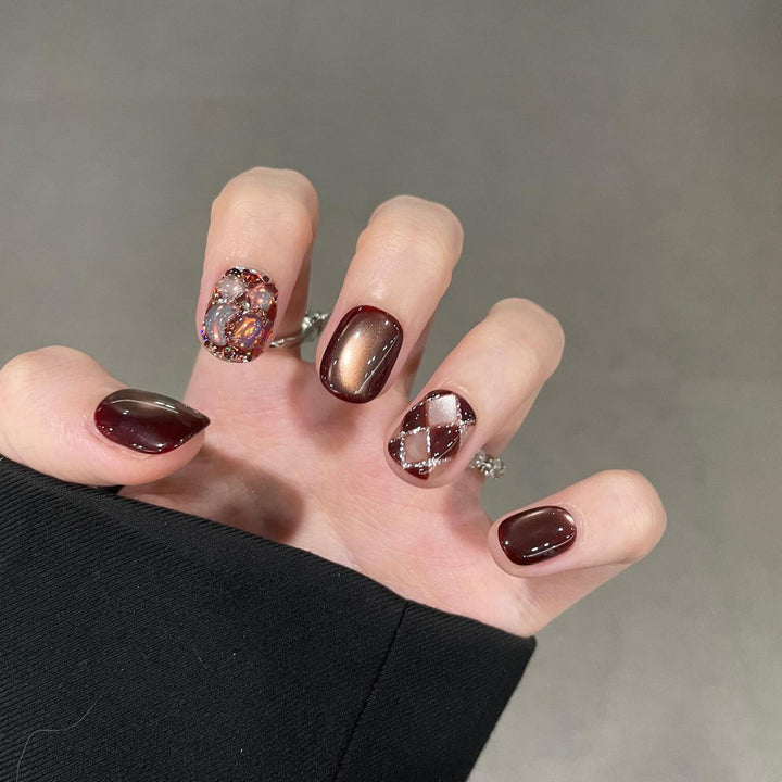 Artificial nails with creative rhinestone design Kalsten