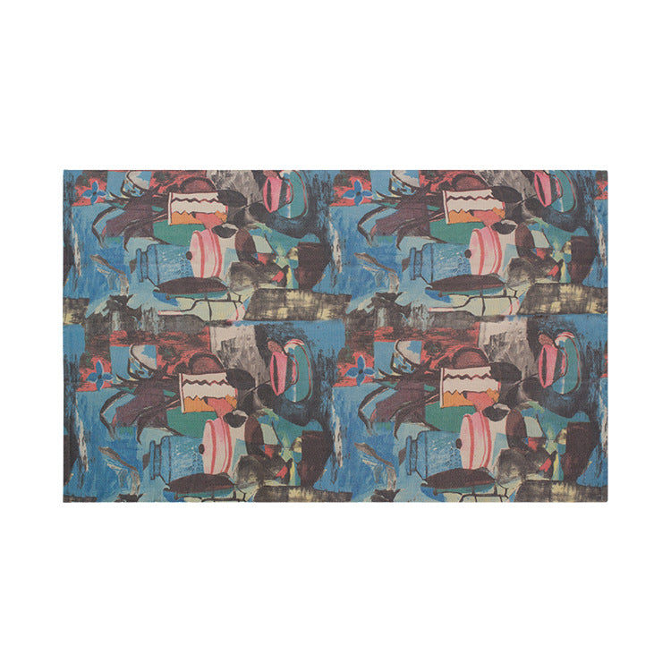 Flat-woven rectangular rug for living and entrance areas with quatrefoil pattern Kalsten