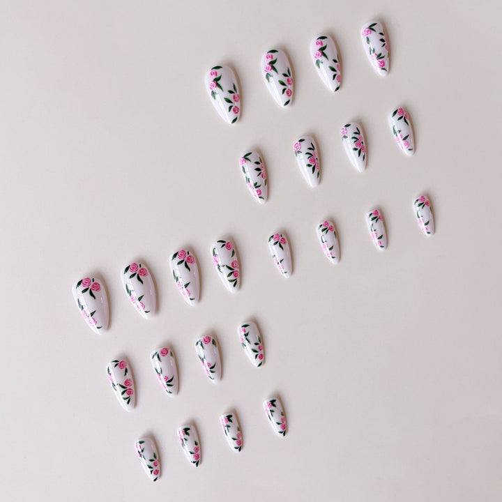Artificial nail set with romantic rose designs Kalsten